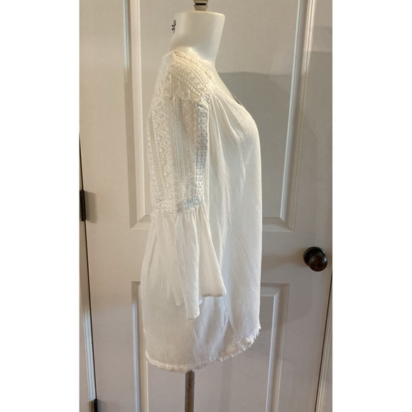 Fat Face Beachwear 100% Cotton Boho Popover Peasant Gauze White Top‎ -Size 10 - Picture 6 of 16